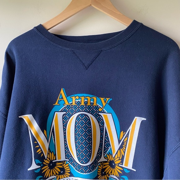Army Mom Sweatshirt Oversized Navy Blue Size L - Picture 2 of 8